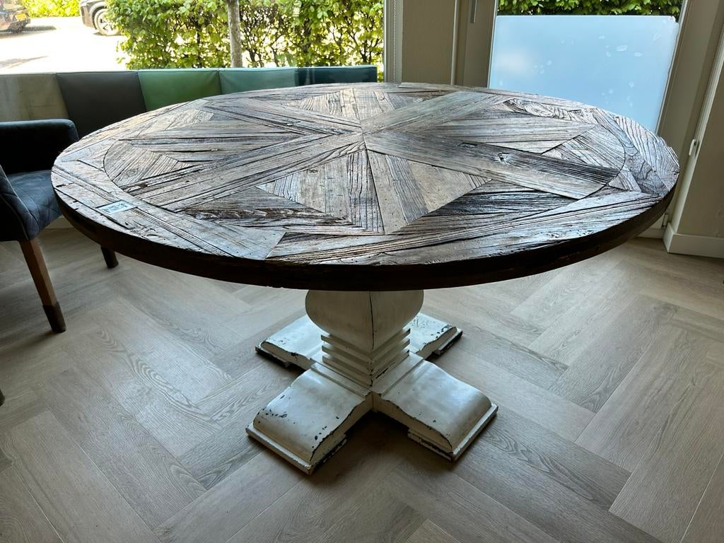Riviera Maison tafel rond Crossroads, Huis en Inrichting, Tafels | Eettafels, Gebruikt, Barok, Rond, Ophalen of Verzenden
