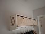 Witte houten kapstok met mandjes, Gebruikt, Minder dan 100 cm, Hout, Ophalen
