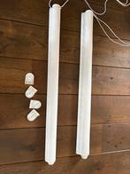 Twee Rolgordijen gebr.wit breedt 80-lang 140cm kompleet, Huis en Inrichting, Stoffering | Gordijnen en Lamellen, Gebruikt, Wit