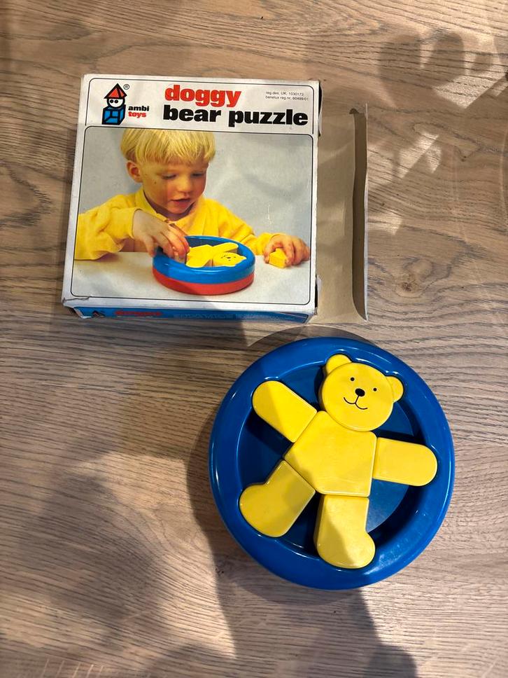 Ambi Toys Doggy & Bear Puzzel - Vintage Speelgoed, Verzamelen, Speelgoed, Gebruikt, Ophalen of Verzenden