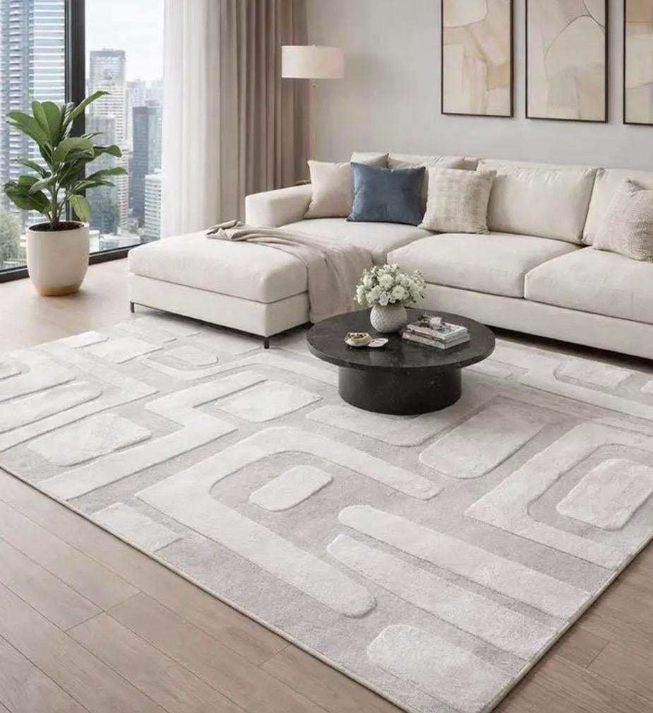 Action - Tapijt — High-pile rug Faux Fur Carpet 230 x 160 cm, 150 tot 200 cm, Ophalen of Verzenden, Crème, Modern