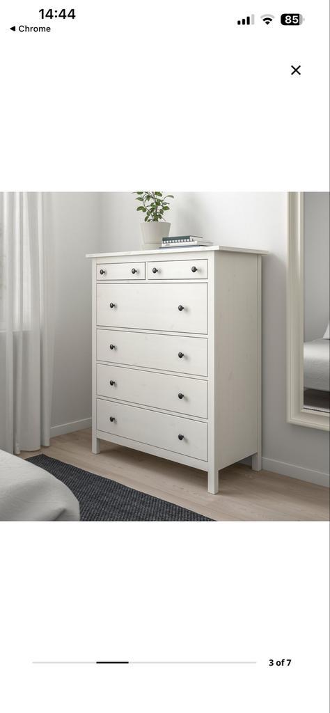 Ikea Hemnes Ladekast Wit (108x131) - Kleine lades defect, Huis en Inrichting, Kasten | Ladekasten, Gebruikt, 100 tot 150 cm, 25 tot 50 cm