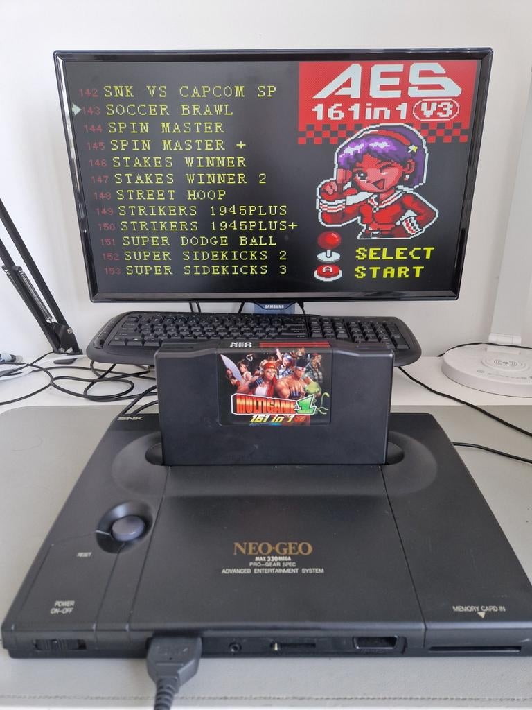 SNK Neo Geo aes Unibios 4.0, Spelcomputers en Games, Ophalen of Verzenden, Zo goed als nieuw