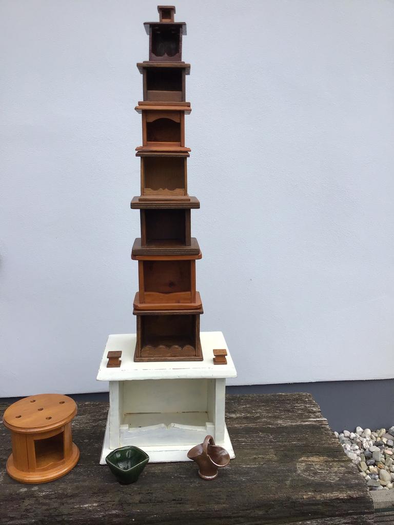 12 Houten stoven + 2 aardewerken testen, Antiek en Kunst, Curiosa en Brocante, Ophalen of Verzenden