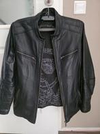 Gebruikte leren jas maat M, Kleding | Heren, Jassen | Zomer, Ophalen of Verzenden, Gedragen, Maat 48/50 (M), Zwart