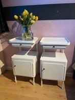 2 vintage nachtkastjes uit ziekenhuis, retro, bijzet tafel, Ophalen, Vintage, retro, industrieel, Minder dan 50 cm, Gebruikt