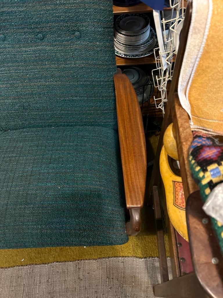 Eyecatcher! Zweedse Design Bank - Kvadrat Stof - Blauw/Groen, Ophalen, Minder dan 75 cm, 150 tot 200 cm, Vintage