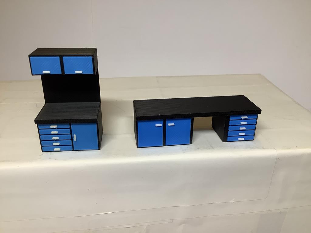 Miniatuur Bureau en Werkbank Set - nieuw zoals op de foto, Ophalen of Verzenden, Nieuw