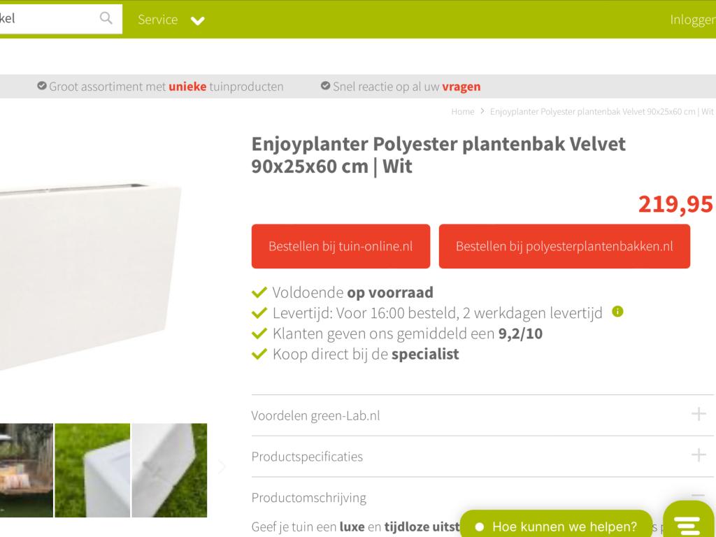 Planten bak 90x25x50 enjoyplanter, Ophalen, Kunststof, Nieuw, 60 tot 100 cm