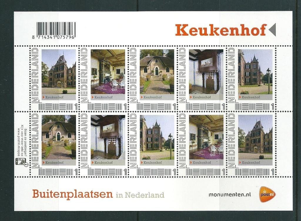 Vel persoonlijke zegels Buitenplaatsen Keukenhof, postf, Ophalen of Verzenden, Postfris