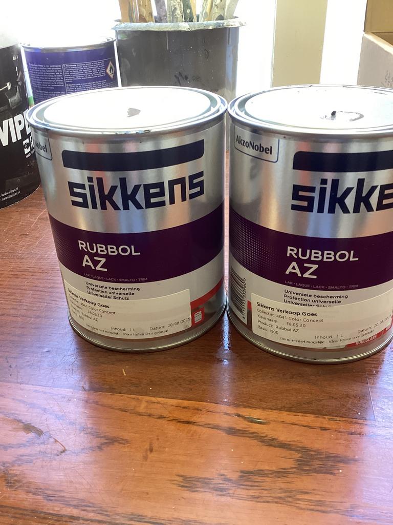 Sikkens rubbol AZ, f6-05-30 samen voor €32, Nieuw, Ophalen of Verzenden, Verf, Grijs