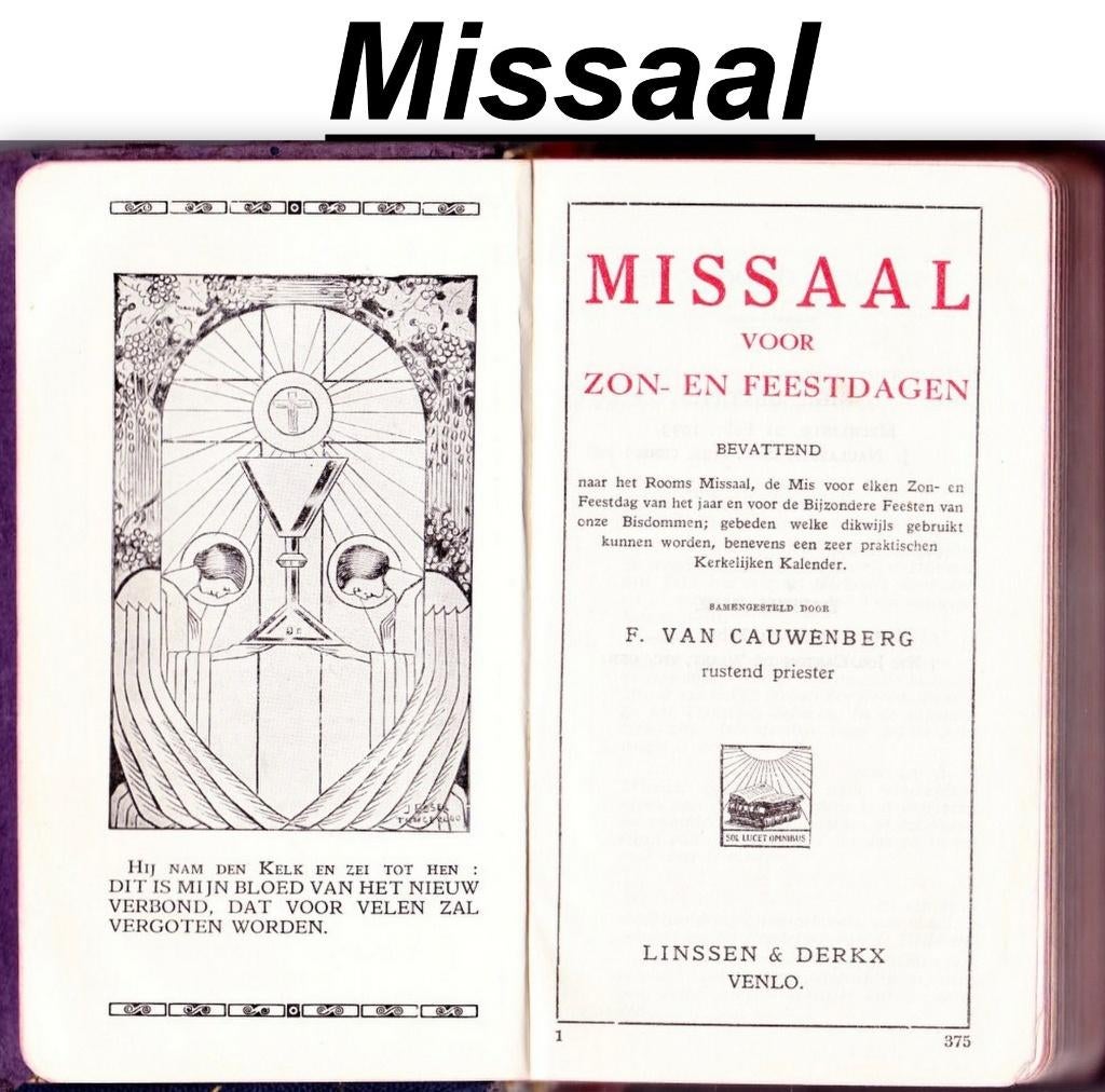 Bo45 Veel gebruikt Missaal uit 1939  met gebruikerssporen, Verzamelen, Religie, Ophalen of Verzenden, Gebruikt, Boek, Christendom | Katholiek