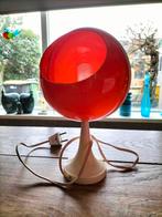Vintage Oranje Tafellamp - Jaren '70 Design space age, Kunststof, Gebruikt, Onbekend, Ophalen of Verzenden