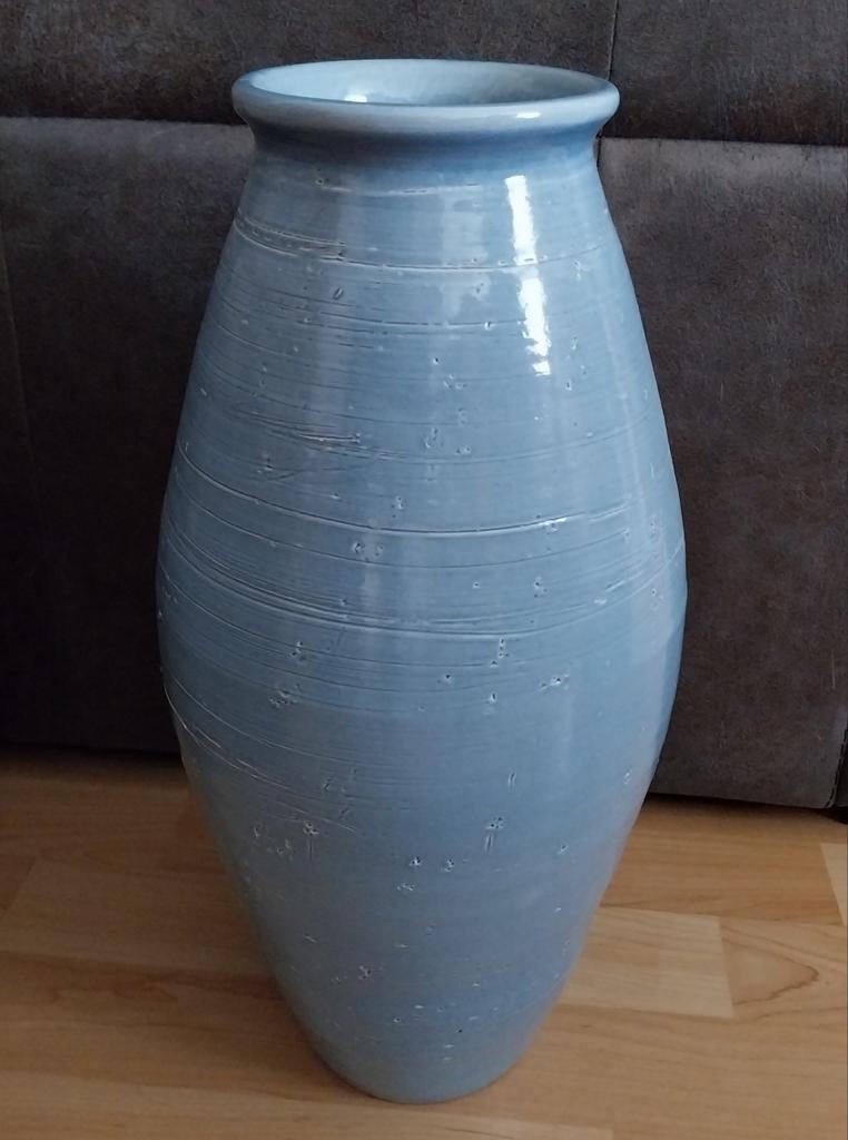 Vaas (42 cm.), Huis en Inrichting, Woonaccessoires | Vazen, Ophalen, Steen, Blauw, Zo goed als nieuw