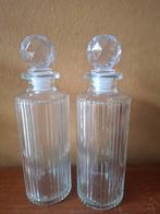 Set van 2 glazen flessen met kristallen dop, Ophalen of Verzenden