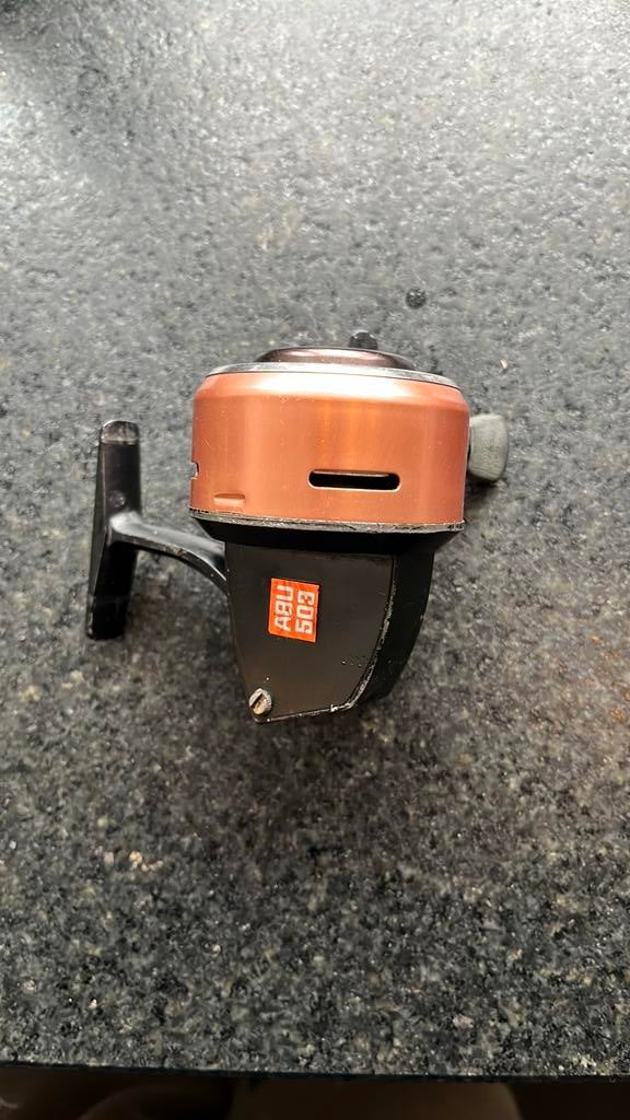 Abu 503 vintage molen, Watersport en Boten, Hengelsport | Algemeen, Ophalen, Gebruikt, Molen