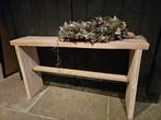 Steigerhouten bankje - bank - kruk - tafel - bijzettafel, Ophalen, Minder dan 75 cm, Zo goed als nieuw, Rechte bank
