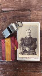 WWI loopgraaffluitje met foto Belgische militair, Verzamelen, Militaria | Algemeen, Ophalen of Verzenden, Landmacht, Overige gebieden