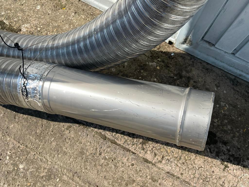 Kachelpijp 150mm rond flexibel met rvs buis, Huis en Inrichting, Kachels, Ophalen of Verzenden, Gebruikt, Hout, Houtkachel