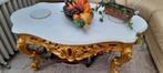 Barok salontafel bladgoud antiek  capodimonte, Ophalen of Verzenden, Zo goed als nieuw, Rechthoek