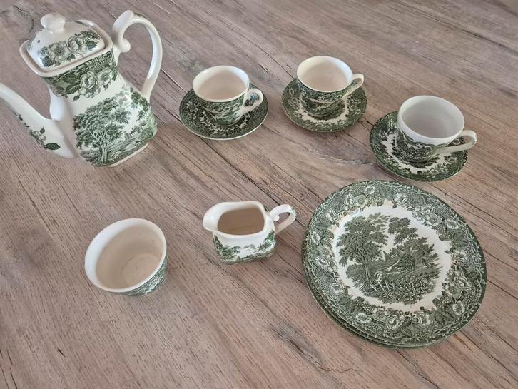 Vintage English Ironstone Theeservies - Staffordshire, Antiek en Kunst, Antiek | Servies compleet, Ophalen