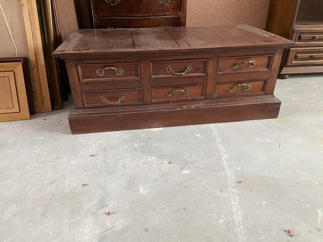 Laag koloniale lade kast, Ophalen, Gebruikt, 100 tot 150 cm, 5 laden of meer