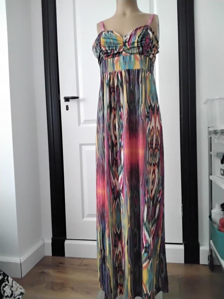 Kleurrijke Strandjurk met Voorgevormde Cups, Maat 40, Maat 38/40 (M), Made in Italy, Overige kleuren, Ophalen of Verzenden