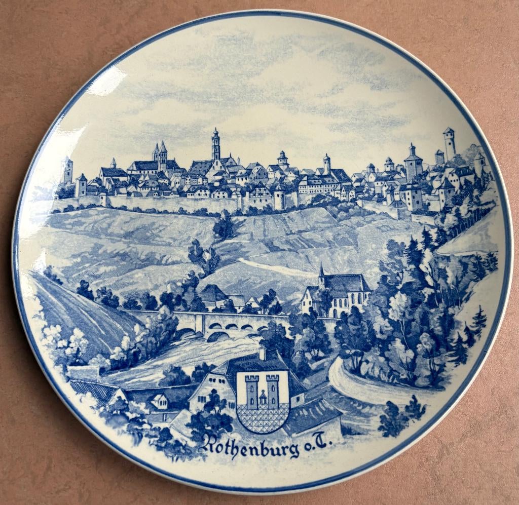 Fraai sierbord, West-Duitsland, Rothenburg ob der Tauber, Antiek en Kunst, Antiek | Keramiek en Aardewerk, Ophalen of Verzenden