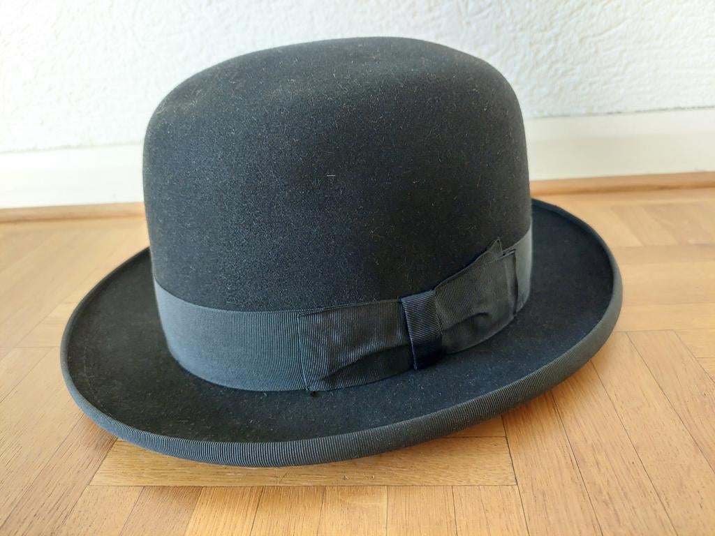 Borsalino zwarte herenhoed Vintage, Kleding | Heren, Hoeden en Petten, Ophalen of Verzenden, Zo goed als nieuw