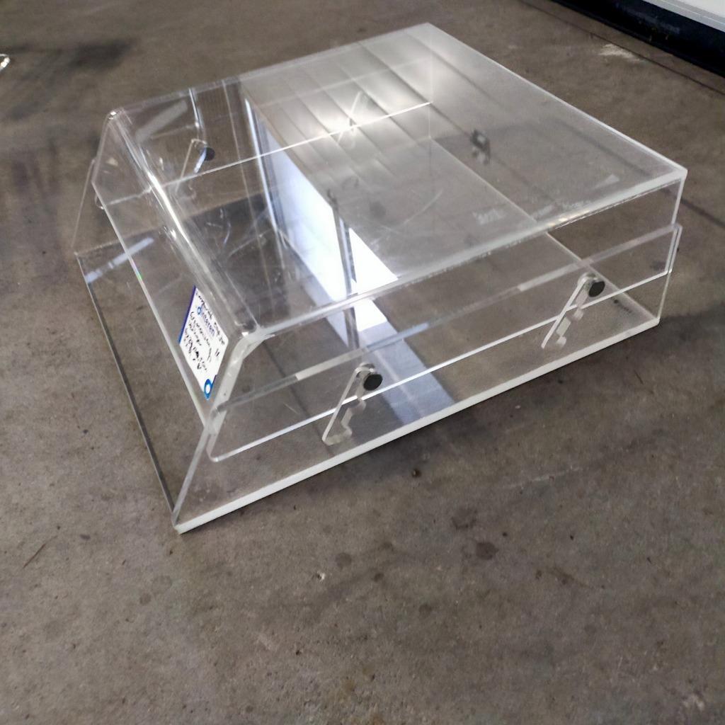 Ergonomische Monitor verhoger transparant 16x37,5x40,5, Ophalen, Gebruikt, 101 t/m 150 Hz, In hoogte verstelbaar