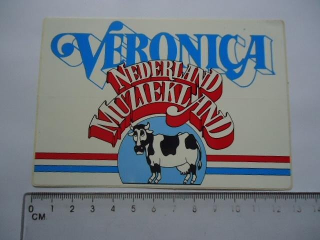 sticker oud Veronica Nederland muziekland radio tv retro, Verzenden, Zo goed als nieuw, Bedrijf of Vereniging