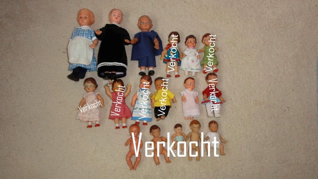Popjes, kleine popjes, antiek E, Antiek en Kunst, Antiek | Speelgoed, Ophalen of Verzenden