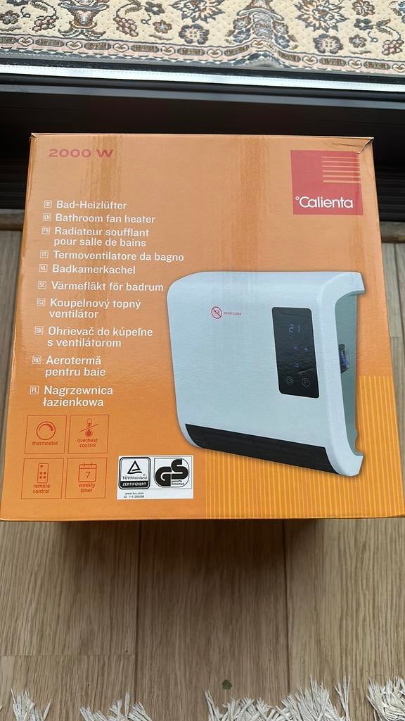Badkamerkachel 2000W met afstandsbediening en timer, Huis en Inrichting, Overige soorten, Elektrisch, Nieuw, Ophalen of Verzenden