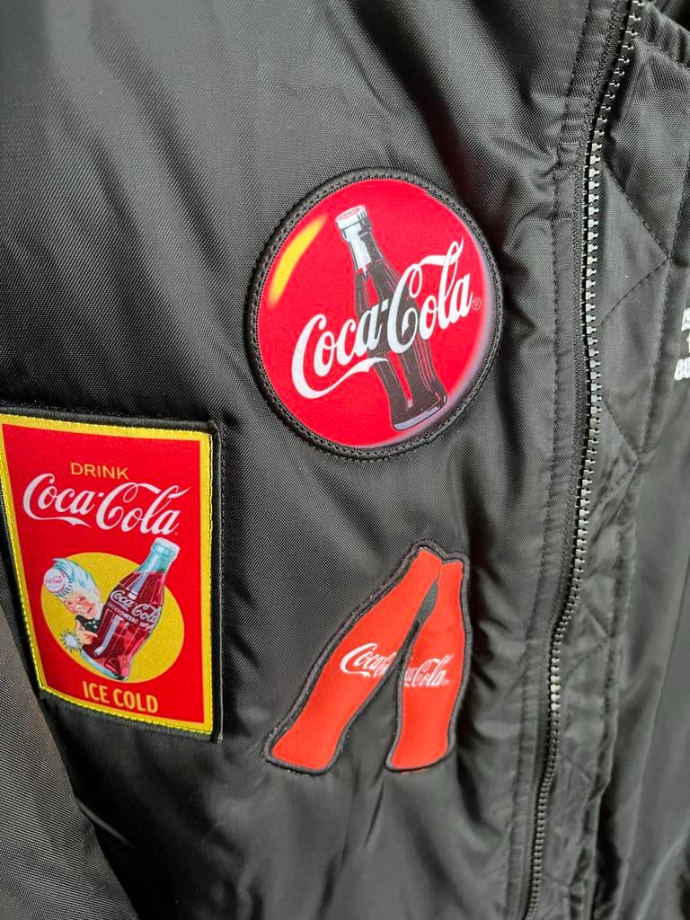 Coca-Cola Bomberjack Xl - Zwart met logo's, Ophalen, Gedragen, Maat 46/48 (XL) of groter, Zwart