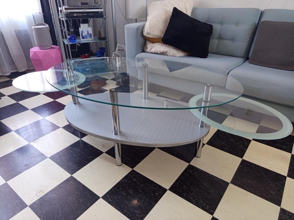 Salontafel 117/77 cm met uitklapbare onder bladen (gratis), Ophalen, Gebruikt, 100 tot 150 cm, 50 tot 100 cm