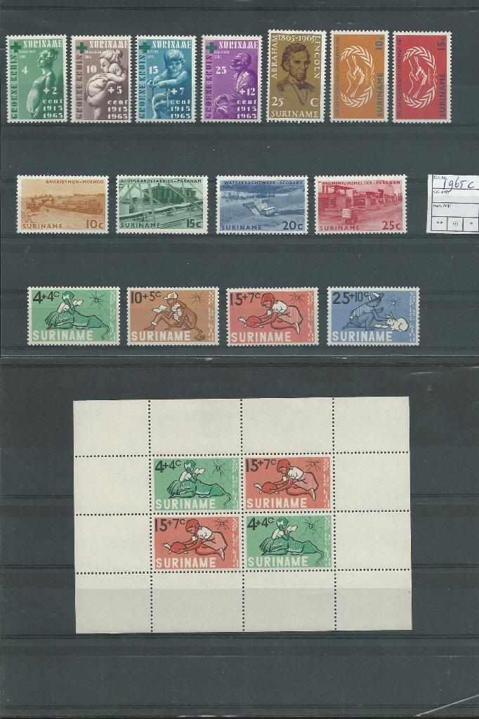 Suriname 1965, Complete jaargang, Postfris., Postzegels en Munten, Verzenden, Postfris