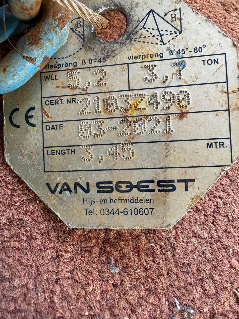 4 sprong ketting met haken - 3.2 ton WLL, Ophalen, Gebruikt