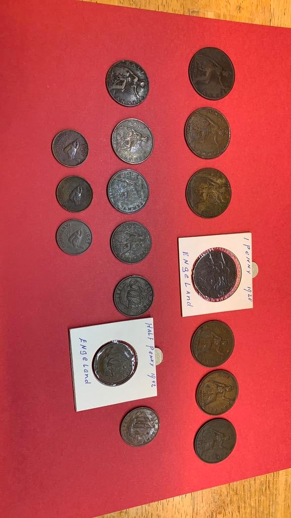 Oud setje Engeland, Ophalen of Verzenden, Buitenland, Munten