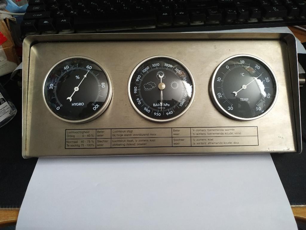 WEERSTATION - Barometer en HYGRO, Audio, Tv en Foto, Weerstations en Barometers, Ophalen of Verzenden, Zo goed als nieuw, Weerstation