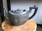 Antiek engelse tinnen theepot met houten handvat., Antiek en Kunst, Ophalen