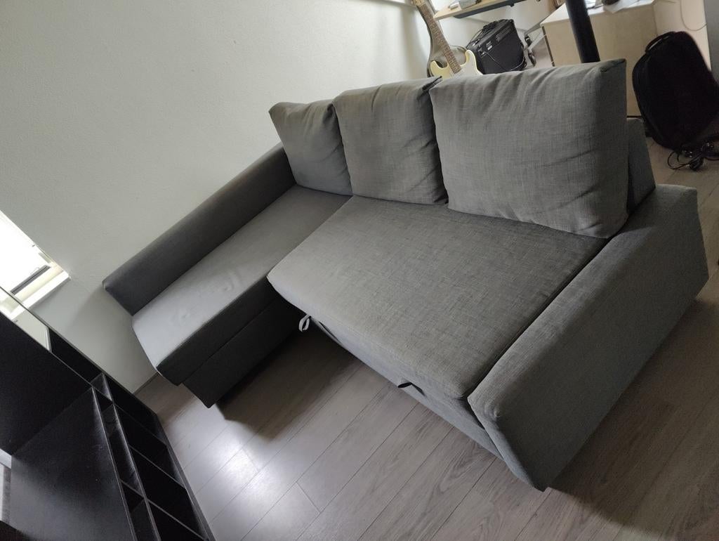 Tweepersoons Ikea friheten slaapbank met opbergruimte, Huis en Inrichting, Ophalen, Gebruikt, Tweepersoons, 140 cm