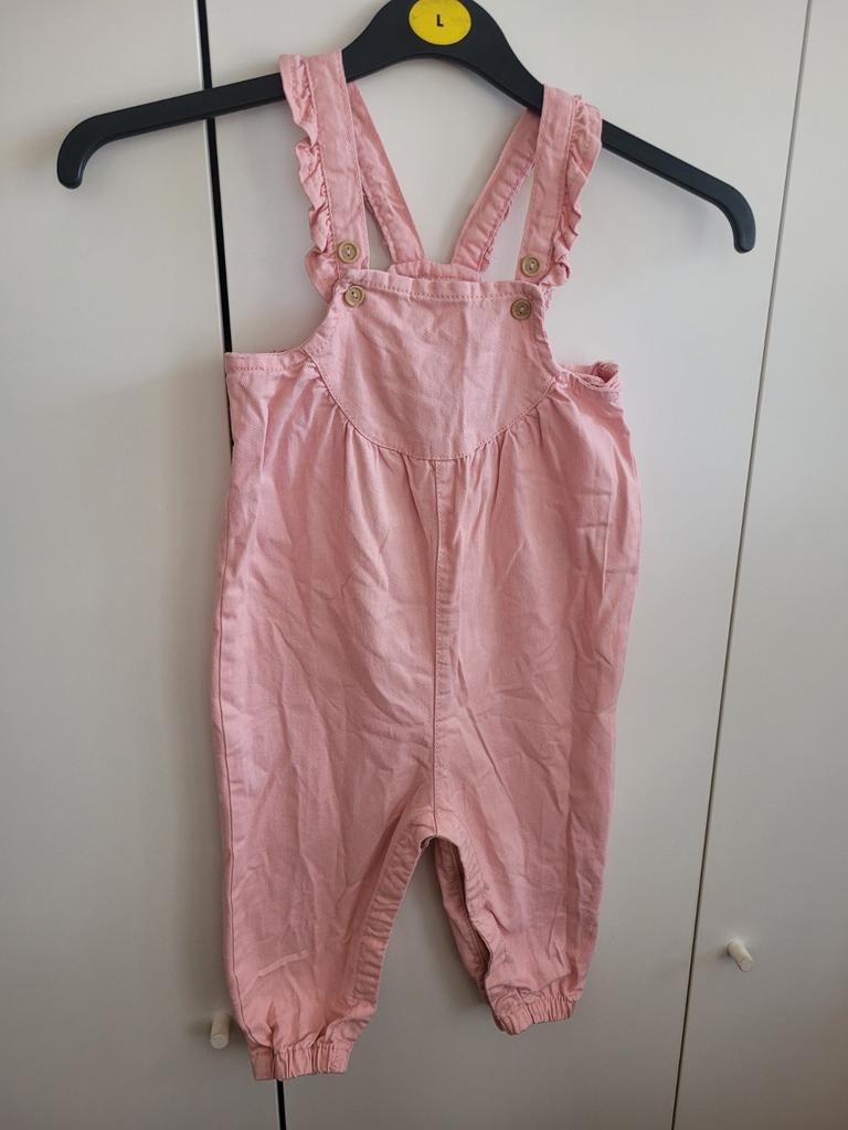 Roze baby tuinbroek met ruches, Ophalen of Verzenden, Gebruikt, Ergee, Meisje