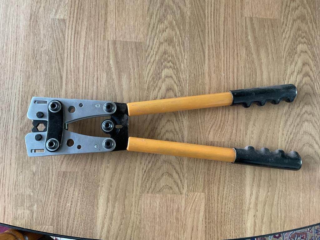 Krimptang met oranje handvatten, Ophalen of Verzenden, Gebruikt