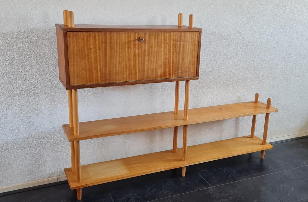 Mooie retro vintage stokkenkast Willem Lutjens, Ophalen, Gebruikt, 25 tot 50 cm, 100 tot 150 cm
