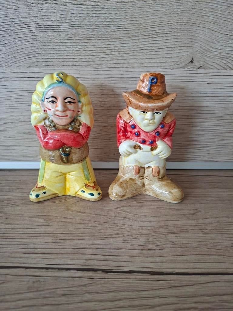 Peper- en zoutstel, indiaan & cowboy, Ophalen of Verzenden