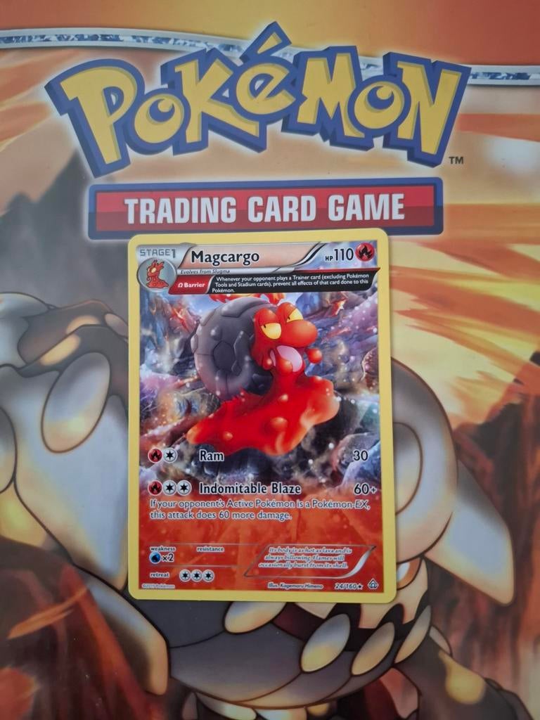 Magcargo 24/160 XY Primal Clash pokemon kaart nm rare, Ophalen of Verzenden, Zo goed als nieuw, Losse kaart