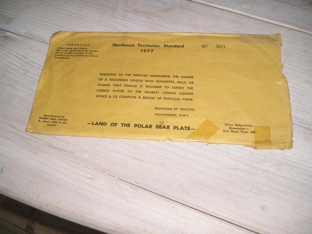 Enveloppe kentekenplaat Canada, Verzamelen, Ophalen of Verzenden, Gebruikt, Auto's