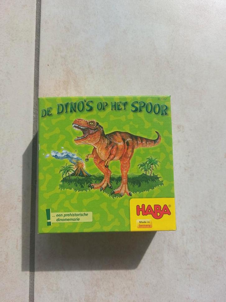 Gezelschapsspel: De Dino's op het Spoor (HABA), Hobby en Vrije tijd, Gezelschapsspellen | Bordspellen, Zo goed als nieuw, Ophalen
