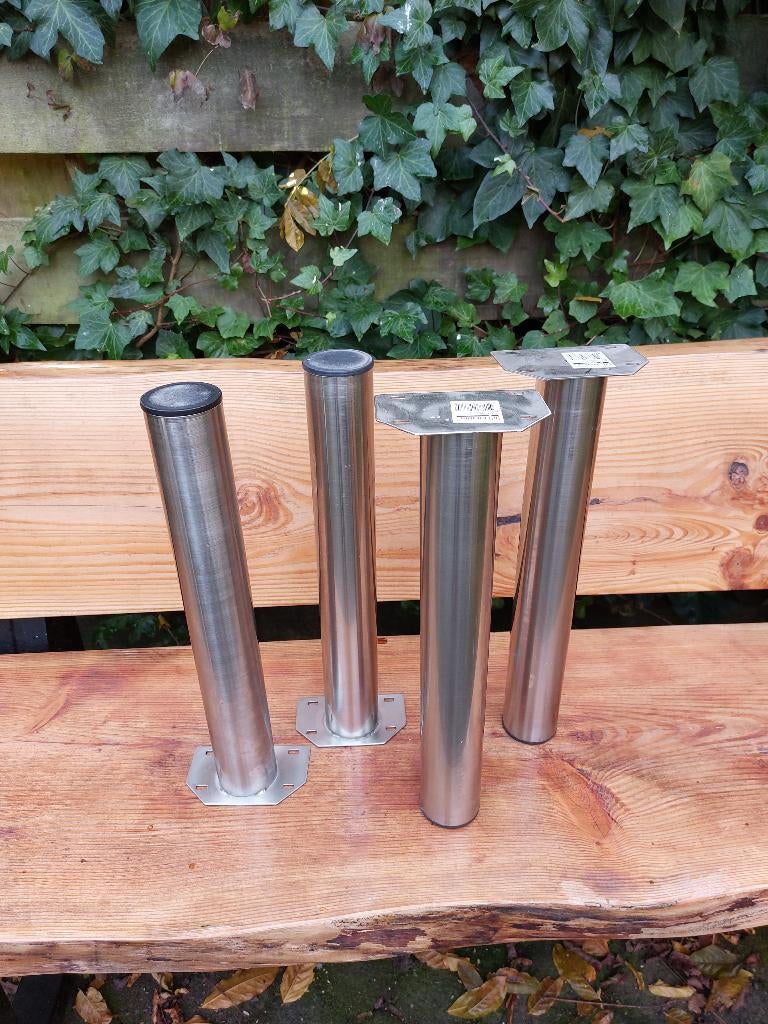RVS tafelpoten, Minder dan 50 cm, Rond, Minder dan 50 cm, Ophalen of Verzenden