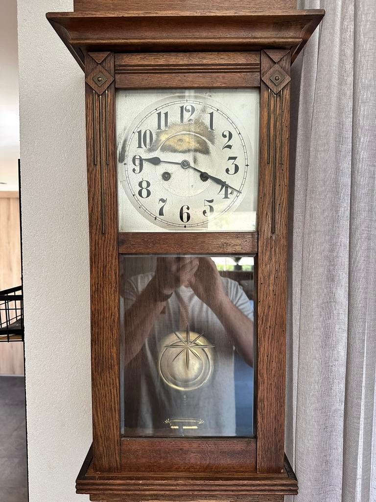 Antieke Junghans wandklok rond 1910-1930, Antiek en Kunst, Antiek | Klokken, Ophalen